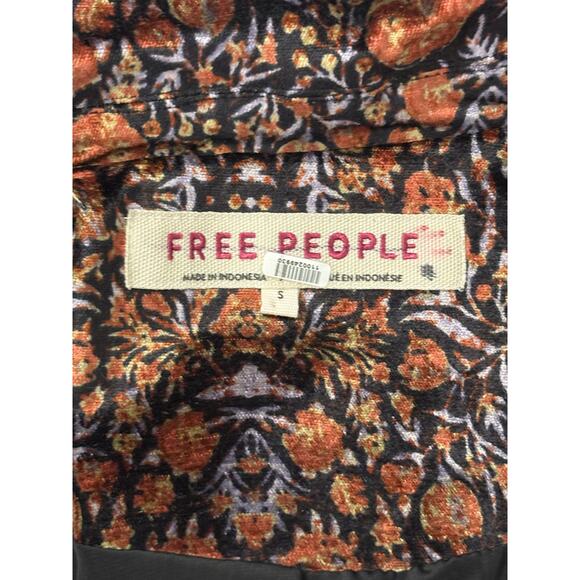 Free People Ashby Velvet Printed Blazer Jacket Women's Small Floral Romantic - Picture 7 of 8